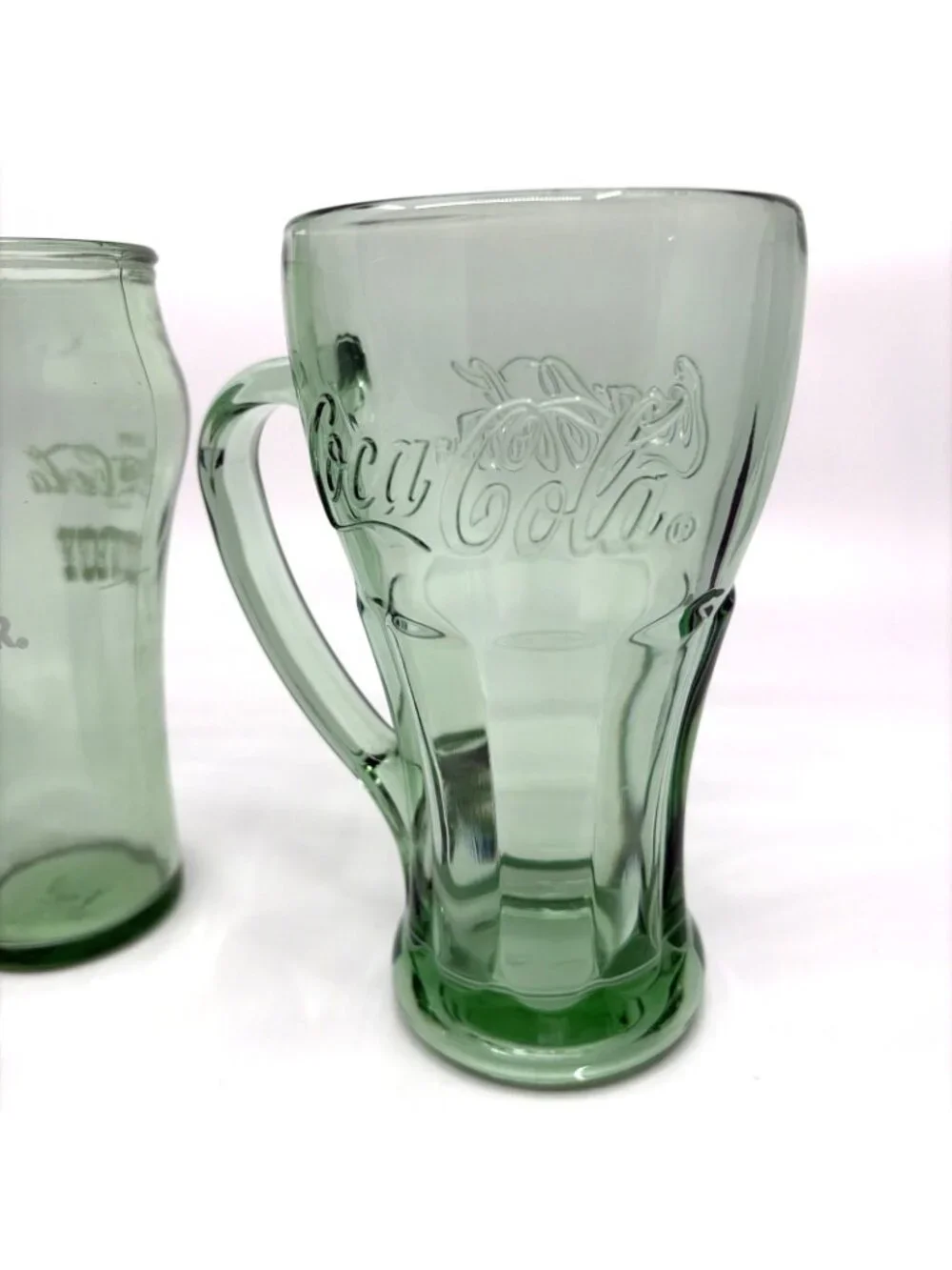 Vintage Coca-Cola 16 Oz Glass Mug Collection Genuine Whataburger Contour 3 Pc
